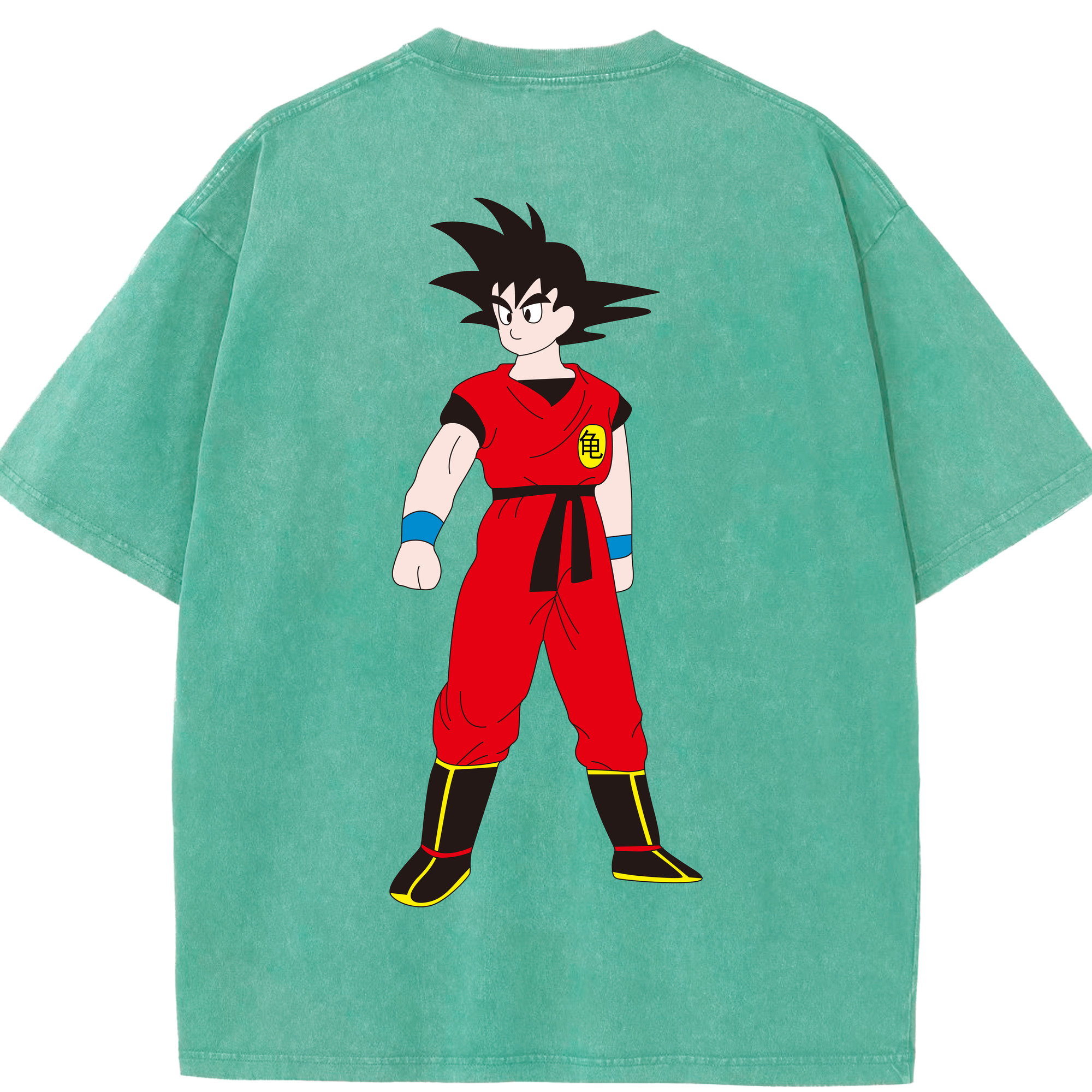 （画像用） ドラゴンボール 孫悟空（そん ごくう）Son Goku カカロット DRAGON BALL Kakarotto 綿100% ヴィンテージ風 半袖Tシャツ（背面プリント）